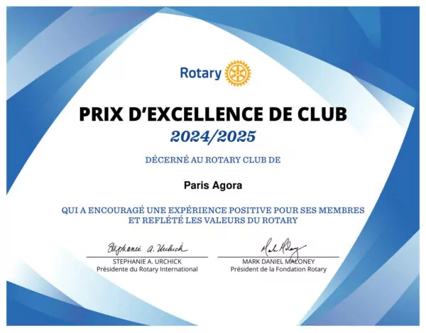 rotary paris agora prix excellence 2024 2025