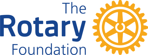 L'image montre le logo de la Fondation Rotary, ou Fondation Rotary, comprenant les mots "The Rotary Foundation" en texte bleu à côté d'un symbole de roue dentée jaune sur un fond blanc. - Rotary Club Paris Agora