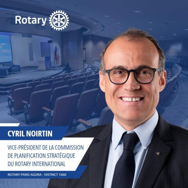 Fierté pour notre club et pour le District 1660 !Nous sommes heureux d’annoncer la nomination de Cyril Noirtin, membre actif de notre District et Président de la Commission Internationale 2025-2026, en tant que Vice-Président du Comité Stratégique du Rotary International et de sa Fondation.Cette fonction importante, récemment occupée par l’actuel Président International Francesco Arezzo, témoigne de la reconnaissance du Rotary International pour les talents, l’engagement et la vision de Cyril.Toute notre communauté se réjouit de cette nouvelle responsabilité, qui illustre la force de notre club et de notre district, et l’impact de ceux qui s’y engagent.#Rotary #District1660 #Leadership #FiertéRotarienne