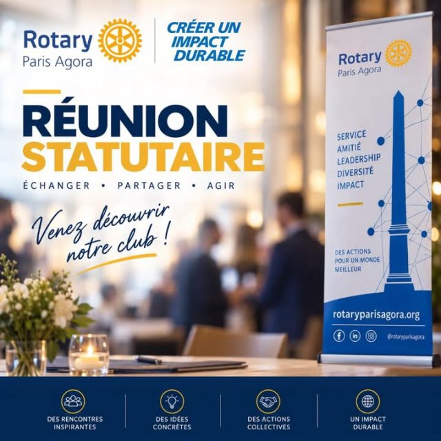 ✨ Rotary Paris Agora fait sa rentrée… et cette année ne sera pas tout à fait comme les autres !Le 17 septembre, nous vous donnons rendez-vous pour notre soirée de rentrée, ouverte aux Rotariens, à nos amis… et à toutes celles et ceux qui sont simplement curieux de découvrir Rotary Paris Agora.Au programme : des rencontres, des échanges, un dîner convivial et un aperçu des projets et actions qui rythmeront notre année 2026-2027 : solidarité, paix, jeunesse, actions de terrain, conférences…🎂 Et surtout, nous donnerons le coup d’envoi d’une année très particulière : les 25 ans de Rotary Paris Agora.25 ans d’actions, de rencontres, d’amitiés et d’histoires à raconter…
Pour la suite, on garde encore un peu de suspense. 😉Le 17 septembre marquera le début des festivités.📅 Jeudi 17 septembre – à partir de 19h
📍 Paris
🎟️ Participation : 70 €
👉 Je participe à la soirée (lien en commentaire)#Rotary #RotaryParisAgora #RotaryInternational #RotaryDistrict1660 #25ans #PeopleOfAction #CréerUnImpactDurable #CreateLastingImpact #Paris